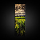 Stormy Sky, Open Fields, Nature Painting, Moody Art, Framed Canvas Print, Minimalist Landscape, Living Room Wall Art, Neutral Color Palette
