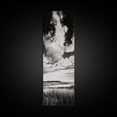 Black and White Sky, Cloudscape Wall Art, Minimalist Artwork, Nature Landscape Painting, Office or Bedroom Decor, Framed Canvas Print