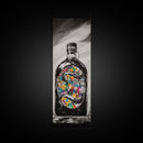 Snake in Bottle, Surreal, Dark Art, Framed Canvas Print, Gothic Home Decor, Unique Gift, Mysterious Artwork, Living Room Wall Art