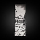 Winter Landscape, Snowy Mountains, Canvas Print, Black and White Photography, Rustic Home Decor, Cozy Cabin Wall Art, Nature Photography