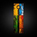 Vibrant Key Art, Colorful Modern Painting, Industrial Wall Decor, Rustic Home Accent, Unique Gift Idea, Framed Canvas Print