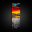 Vibrant, Sunset, Beach, Framed Canvas Print, Coastal Wall Art, Tropical Sunset, Living Room Decor, Bold Colorful Painting