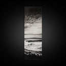 Coastal Waves, Black and White, Ocean Photography, Surf Art, Framed Canvas Print, Minimalist Decor, Beach House Wall Art