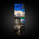 Dock on Water, Rustic Coastal Art, Blue Tones, Nautical Painting, Framed Canvas Print, Living Room Decor, Lakeside Cabin Wall Art