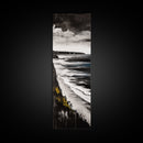 Monochrome Coast, Black and White Seascape, Framed Canvas Print, Beach House Art, Minimalist Landscape, Living Room Wall Art
