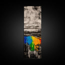 Rainbow Reflection, Colorful Landscape, Abstract Painting, Framed Canvas Print, Modern Wall Art, Office Decor, Unique Gift