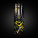 Forest Path, Sunlit Trees, Nature Painting, Framed Canvas Print, Woodland Decor, Cozy Cabin Art, Autumn Vibes, Entryway Artwork
