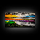Vibrant Abstract, Modern Painting, Colorful Landscape, Framed Canvas Print, Living Room Wall Art, Bold Statement Piece, Home Decor