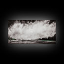 Abstract Waterfall Art, Black and White Canvas Print, Modern Wall Decor, Nature Inspired Artwork, Living Room Art, Minimalist Painting