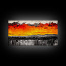 Fiery Sunset, Dramatic Sky, Abstract Landscape, Canvas Print, Modern Art, Bold Wall Decor, Warm Colors, Living Room Accent