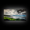 Stormy Ocean, Dramatic Sky, Coastal Print, Seascape Painting, Living Room Art, Moody Landscape, Large Framed Canvas Print, Nautical Art