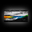 Abstract Seascape, Vibrant Waves, Modern Ocean Art, Coastal Home Decor, Colorful Beach Painting, Large Statement Art, Framed Canvas Print