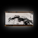 Crab Art, Black and White Coastal Decor, Nautical Wall Art, Beach House Aesthetic, Rustic Framed Canvas Print, Ocean Wildlife Art