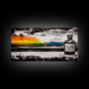 Medicine Bottle, Surreal Art, Sunset Print, Framed Canvas Print, Dreamy Landscape, Modern Wall Decor, Eclectic Art, Office Artwork