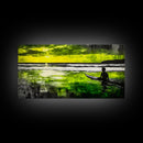 Surfer Waiting, Ocean Art, Tropical Canvas Print, Vibrant Green, Modern Wall Art, Surfing Decor, Beach House Vibes, Coastal Painting