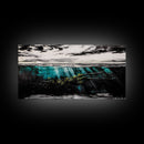 Underwater View, Ocean Depths, Abstract Seascape, Coastal Home Decor, Blue Water Art, Framed Canvas Print, Living Room Wall Art, Unique Art