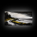 Stormy Beach, Ocean Mist, Coastal Serenity, Canvas Print, Moody Seascape Art, Contemporary Wall Art, Living Room Decor, Nautical Theme