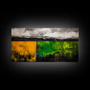 Abstract Landscape, Minimalist Art, Modern Wall Decor, Framed Canvas Print, Green and Gold Wall Art, Contemporary Home Decor