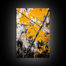 Abstract Autumn Leaves, Black White Orange, Nature Wall Art, Rustic Decor, Minimalist Fall Artwork, Living Room Art, Framed Canvas Print