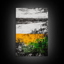 Modern Abstract Landscape, Unique Nature Scene, Rustic Farmhouse Wall Decor, Minimalist Home Gift, Framed Canvas Print