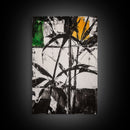 Abstract Leaves, Black and White Art, Botanical Wall Art, Nature Painting, Modern Home Decor, Minimalist Style, Canvas Print
