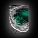 Ocean, Emerald Waters, Coastal Wall Art, Framed Canvas Print, Beach Aesthetic, Nautical Decor, Sea Foam Waves, Tranquil View
