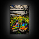 Boho Shoes, Colorful Summer Art, Coastal Decor, Relaxing Nature Scene, Eclectic Wall Art, Abstract Expressionism, Canvas Print