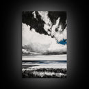 Ocean Serenity, Coastal Wall Art, Minimalist Seascape, Beach House Decor, Monochrome Landscape, Tranquil View, Canvas Print