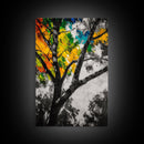 Autumn Tree, Colorful Wall Art, Vibrant Home Decor, Modern Nature Painting, Boho Wall Print, Seasonal Aesthetic, Canvas Print