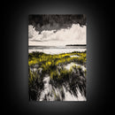 Dune Grass, Coastal Landscape Wall Art, Beach House Decor, Serene Nature Print, Rustic Seaside Art, Framed Canvas Print