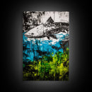 Fish Underwater, Blue Green Art, Abstract Ocean, Framed Canvas Print, Living Room Decor, Coastal Wall Art, Nautical Home Decor