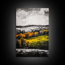 Rolling Hills, Fall Landscape, Scenic Wall Art, Canvas Print, Autumn Colors, Farmhouse Style, Rustic Decor, Warm Tones, Nature Inspired