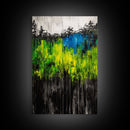 Vibrant Forest, Green Abstract, Textured Landscape, Framed Canvas Print, Boho Wall Art, Nature Inspired, Eclectic Home Decor