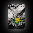 Abstract Fluid Art, Black and White Print, Modern Home Decor, Unique Swirl Art, Office Wall Art, Monochrome Aesthetic, Framed Canvas Print
