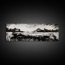 Driftwood Beach, Coastal Landscape, Framed Canvas Print, Black and White Wall Art, Nature Photography Style, Serene Home Decor, Bedroom Art