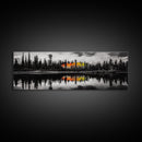 Fall Reflections, Black and White Forest, Vibrant Autumn Colors, Nature Photography, Living Room Wall Art, Canvas Print, Large Wall Art