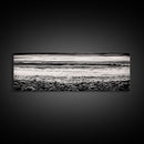 Black and White, Pebble Beach, Monochrome Ocean Art, Coastal Canvas Print, Minimalist Wall Art, Living Room Decor, Framed Canvas Print