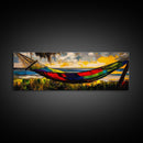 Hammock by the Beach, Tropical Sunset Painting, Relaxing Seaside Artwork, Vibrant Summer Wall Decor, Coastal Retreat, Canvas Print