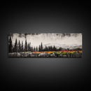 Mountain Landscape, Black and White Wall Art, Modern Nature Print, Rustic Living Room Decor, Autumn Canvas Print, Large Wall Art