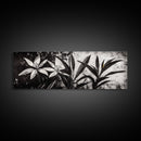 Monochrome Floral, Black and White Flowers, Botanical Wall Art, Minimalist Decor, Framed Canvas Print, Bedroom Art, Modern Aesthetic, Elegant Art