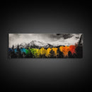 Autumn Colors, Vibrant Mountain Art, Seasonal Landscape, Framed Canvas Print, Nature Wall Art, Cabin Decor, Large Print