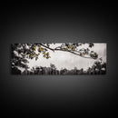 Black White, Dripping Leaves, Modern Art, Framed Canvas Print, Minimalist Decor, Neutral Wall Art, Living Room Wall Art, Monochrome Nature Scene