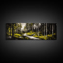 Forest Path, Green Trees, Framed Canvas Print, Nature Landscape Art, Living Room Wall Art, Modern Rustic Decor, Cozy Home Art
