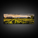Vineyard Painting, Countryside Art, Framed Canvas Print, Rustic Farmhouse Decor, Landscape Wall Art, Warm Autumn Colors, Dining Room Art