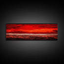 Red Sky, Abstract Desert Art, Bold Landscape, Dramatic Sunset, Earthy Tones, Modern Southwest Decor, Framed Canvas Print