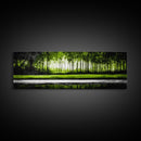 Forest Reflection, Green Trees, Nature Landscape, Framed Canvas Print, Tranquil Scenic Artwork, Zen Wall Decor, Modern Office Art