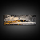 Mountain Coastline, Ocean Waves, Dramatic Sky, Canvas Print, Rugged Seascape Painting, Nature Wall Art, Living Room Accent Piece