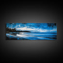 Blue Horizon, Twilight Seascape, Tranquil Beach Wall Art, Canvas Print, Calming Coastal Painting, Bedroom Relaxation Decor, Ocean Serenity