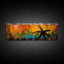 Starfish Art, Abstract Ocean Decor, Coastal Wall Art, Colorful Beach Print, Boho Art, Modern Living Room, Canvas Print, Nautical Gift