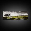 Rolling Hills, Nature Wall Art, Country Landscape Painting, Warm Autumn Tones, Rustic Home Decor, Framed Canvas Print, Living Room